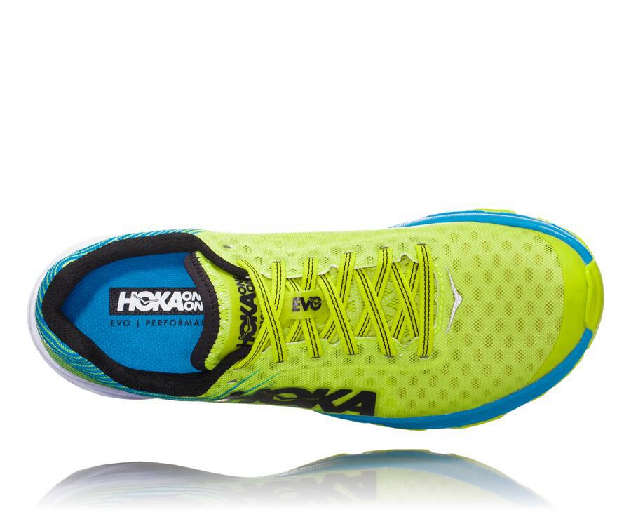 Tenis Hoka One One Hombre Verdes/Azules - Evo Carbon Rocket - OVRK43206